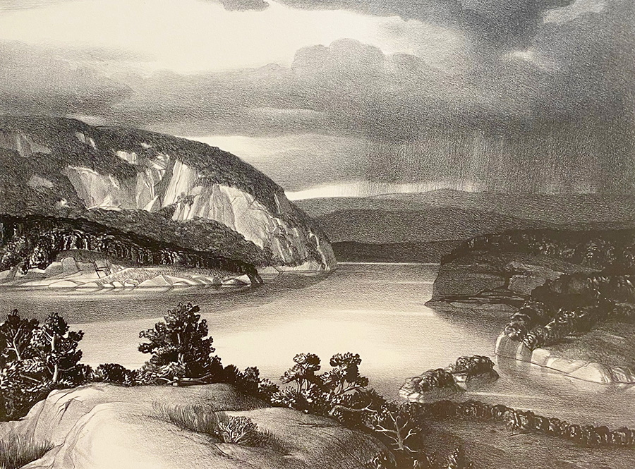 Hudson River (Storm) - STOW WENGENROTH - lithograph