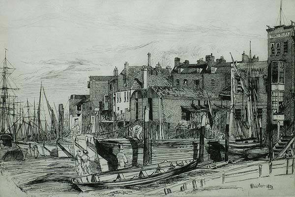 Thames Police - JAMES A. MCNEILL WHISTLER - etching and drypoint
