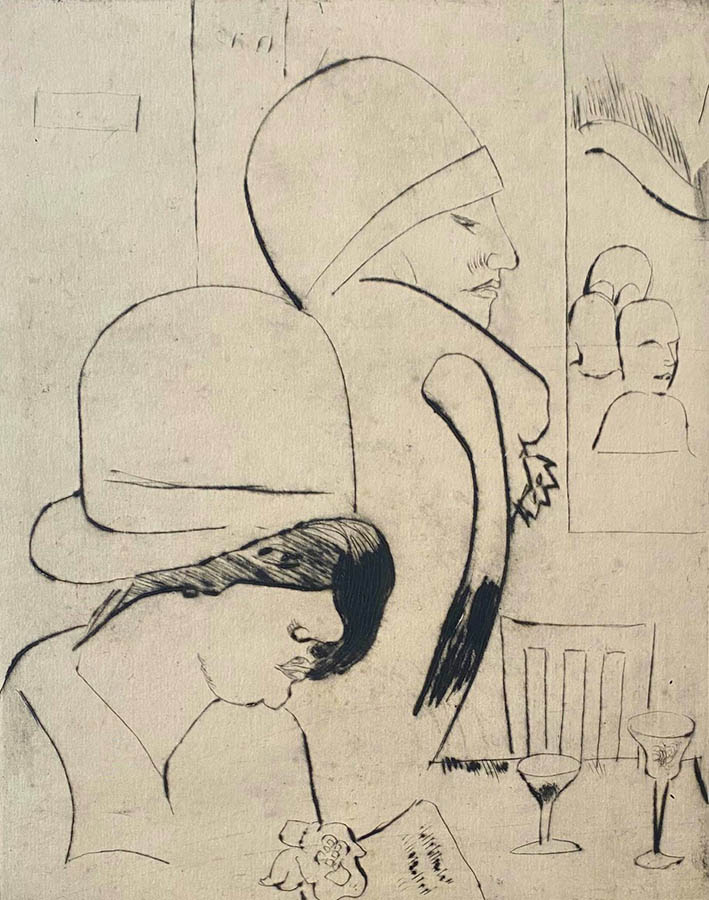 Two Women - JAN WIEGERS - drypoint