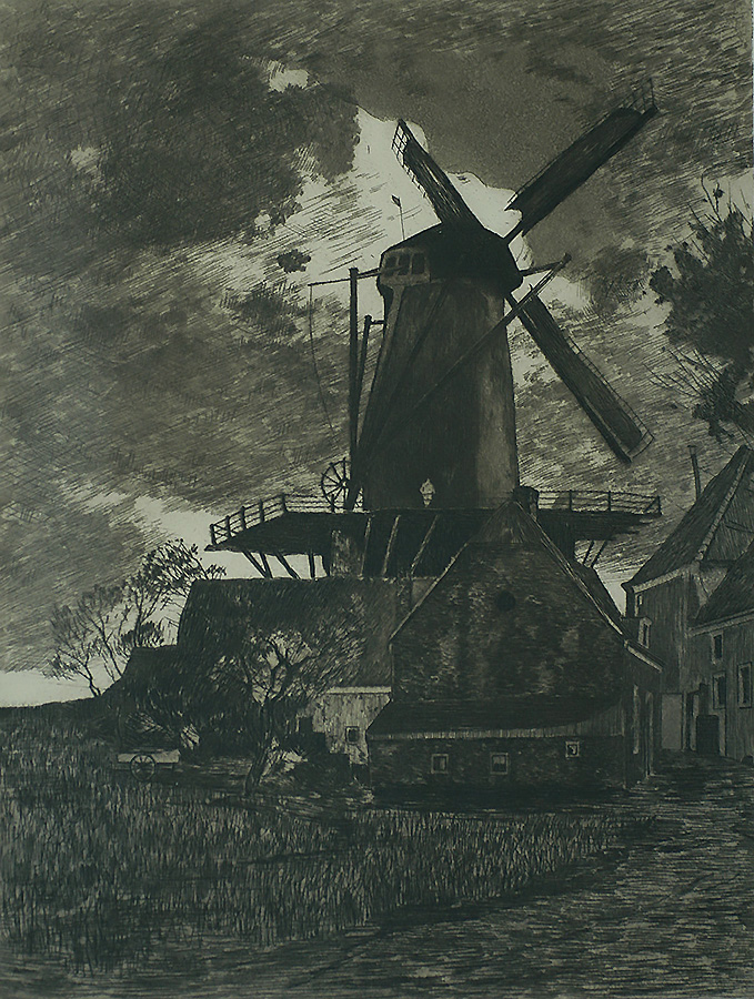 Grain Mill, Wijk bij Duurstede - WILLEM WITSEN - etching and aquatint