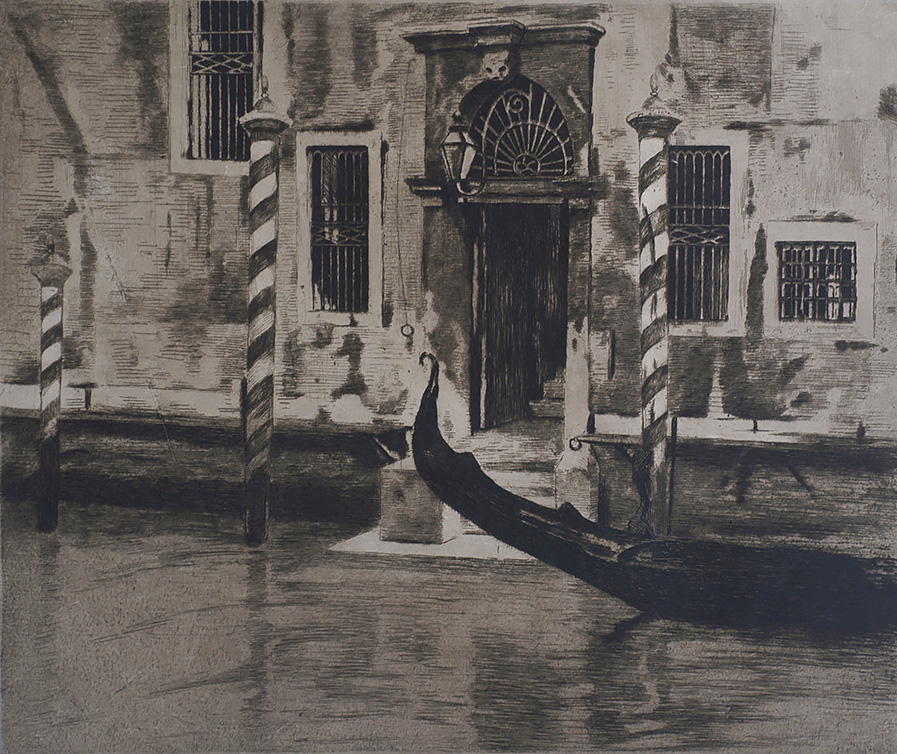 Grand Canal, Venice (Gondel komt aanvaren in het Canale Grande) - WILLEM WITSEN - etching and aquatint