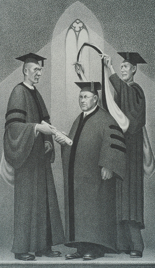 Honorary Degree - GRANT WOOD - lithograph
