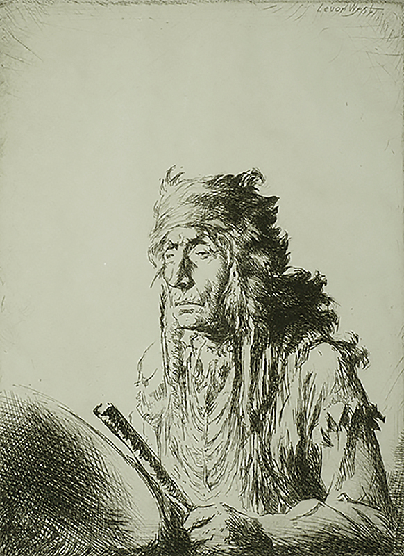 Chief Eagle Calf - LEVON WEST - etching