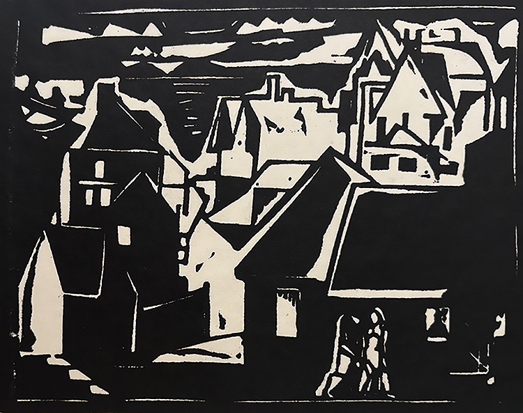 (Houses)  Provincetown - WILLIAM ZORACH - linoleum cut