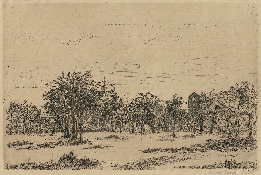 The Orchard (Le Verger) - JAMES ENSOR - etching
