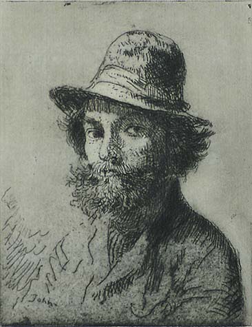 Portrait of the Artist - AUGUSTUS JOHN - etching