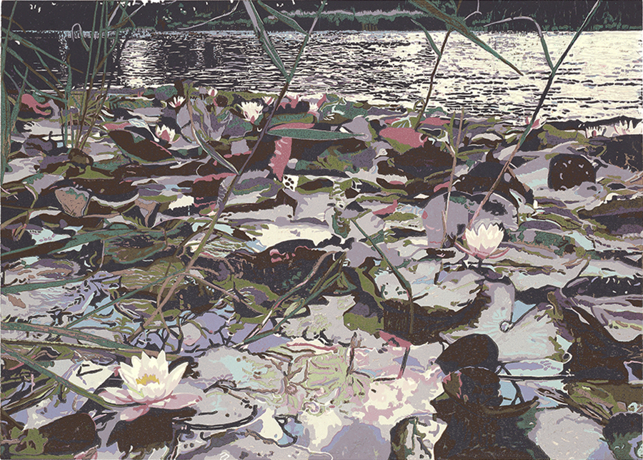 Landscape 2024-I - GRIETJE POSTMA - woodcut printed in colors