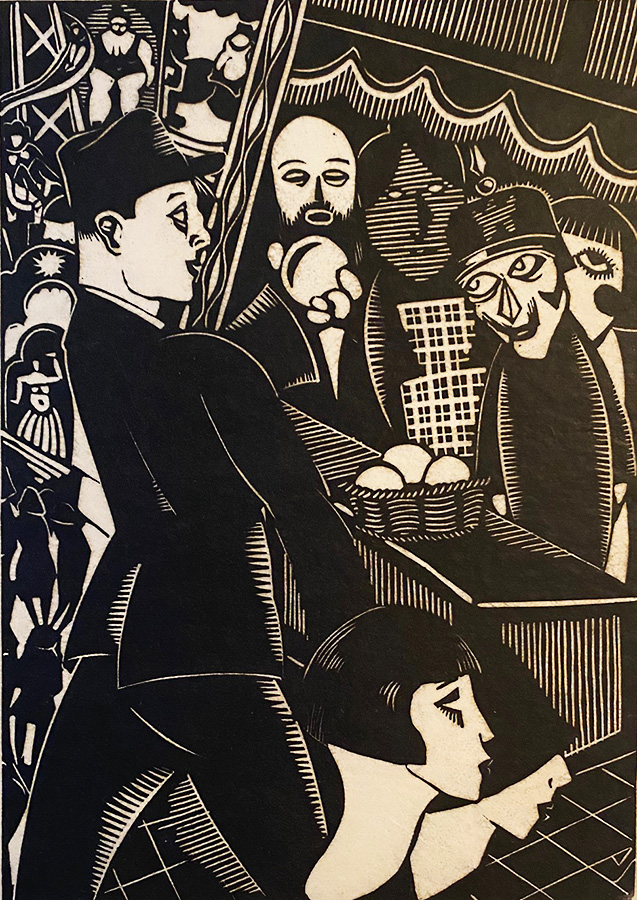 The Fair (Kermis), also Massacre of the Innocents - HENRI VAN STRATEN - linoleum cut