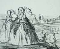 L'agrément d'une promenade sur les bords de la seine pendant un dimanche de la canicule. - DAUMIER