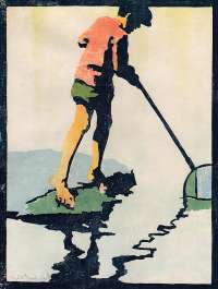 Boy with Crab Net - GARDINER