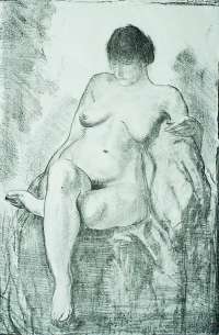 Nude Woman Seated (third state) -  BELLOWS