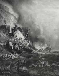 Repair of a Ship at Low Tide (Radoub d'une Barque a Marée Basse) - ISABEY