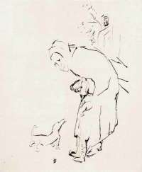 The Eelderly Woman, the Child and the Basset Hound (La Vieille Femme, l'enfant et le Basset) -  BONNARD