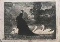 A Woman with Swans (La Dame aux Cygnes) -  BUHOT