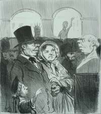 Tiens, papa, te v'la! (Look Papa, it's you!) - DAUMIER