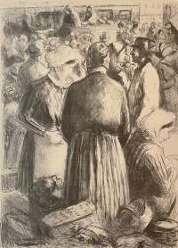 Marché aux Légumes, à Pontoise (Vegetable Market, Pontoise) -  PISSARRO