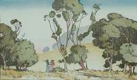 California Landscape with Two Figures -  KELSEY