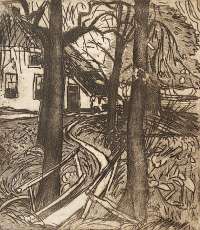 Small Bridge with Trees and House - ALTINK