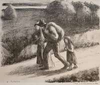 The Vagabonds (Les Trimardeurs) -  PISSARRO