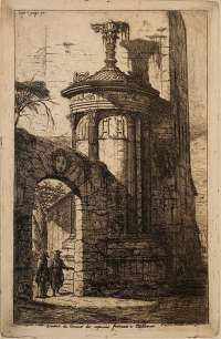 Entrance to the French Capuchin Monastery in Athens (after Le Bas) - MERYON