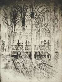 Down to the Trains, Pennsylvania Station, New York - PENNELL
