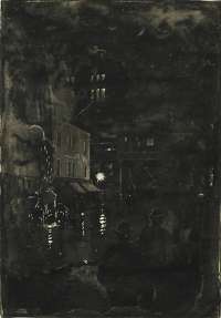 Fire Scene at Night (New York) -  SHINN