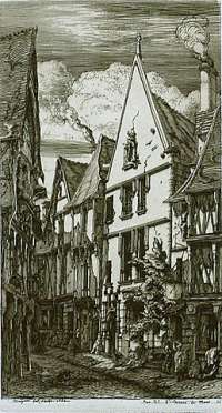 La Rue des Toiles, A Bourges - MERYON