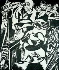 Modernist Scene with Figures -  MINNE
