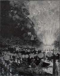 Fete Venitienne, sur la Seine (Paris) -  LEPERE