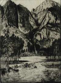 The Falls, Yosemite Valley - PENNELL
